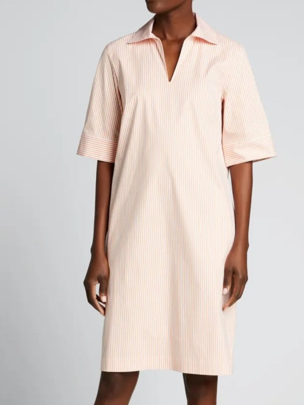 Lafayette 148 Andie Courtland Stripe Cotton Woven Shift Dress Size Small